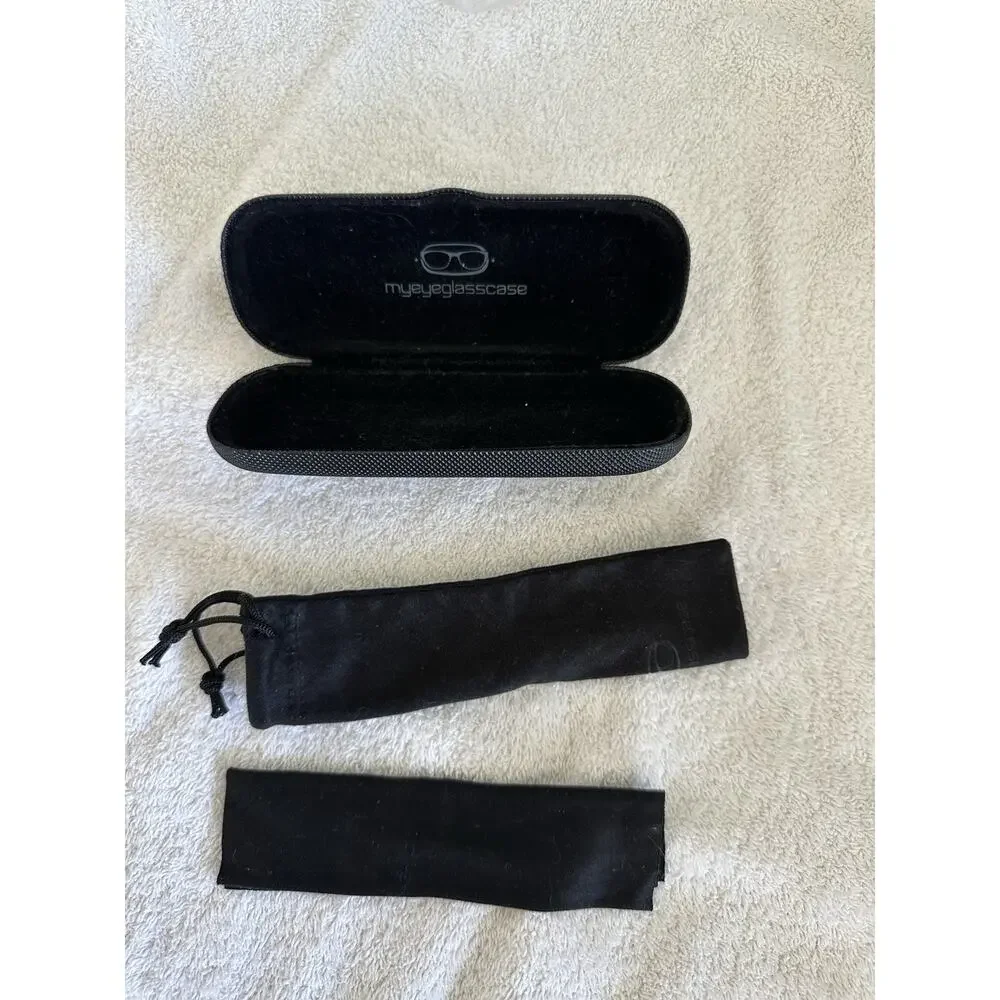 Men Small Glasses case - Eyeglasses Hard Shell Holder Pouch & Rough Black